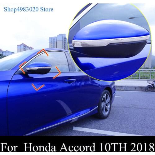 For Honda Accord 10th 2018 ABS chrome Styling Rearview mirror trim strips, decorative sequins, anti-collision strips