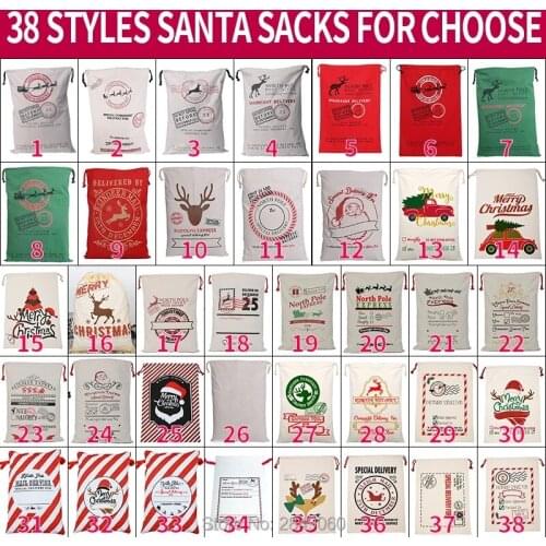 Hot Sale Christmas Gift Bags Large Organic Heavy Canvas Bag Santa Sack Drawstring Bag Santa Claus Sack Bags For Kids