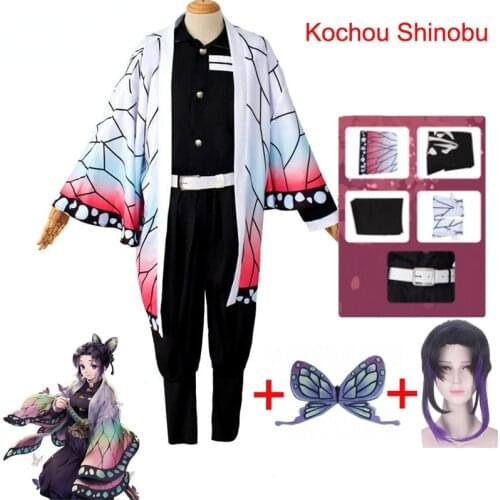 Anime Demon Slayer Kimetsu no Yaiba Kochou Shinobu Full Cosplay Clothing