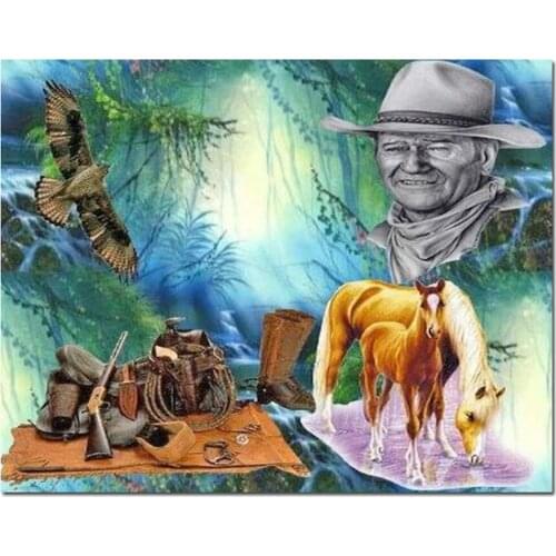 Cowboy man diamond painting 5d square round drill full embroidery boots 3d picture horse fantasy mosaic pattern Photo custom art