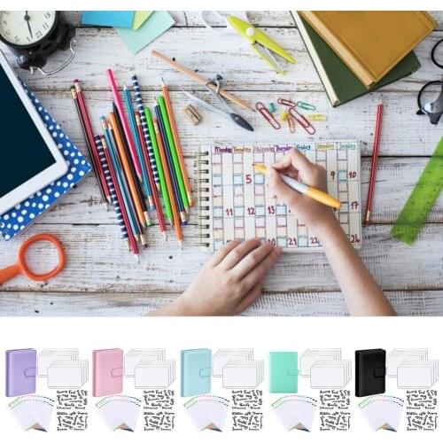 Leather Notebook Binder Budget Planner Journal Kawaii Stationery Organizer Cash Budget Envelope System