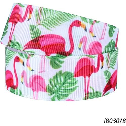 FLRA Ribbon (50 yards/lot) Factory supply beautiful flamingo printed summer ribbons