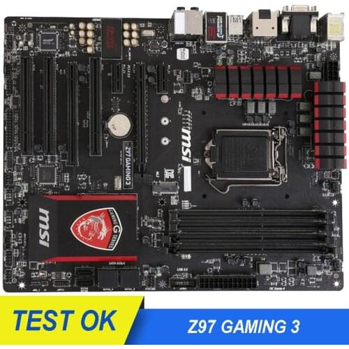 For MSI Z97 GAMING 3 Motherboard DDR3 LGA 1150 Boards 32GB USB2.0 USB3.0 ATX VGA DVI Z97 Used Desktop Motherboard