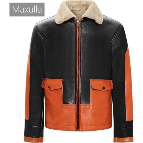 Maxulla Mens PU Jacket Fashion Mens Biker Punk Motorcycle Jackets Casual Outwear Faux Leather Coats Mens Fleece Warm Jeckets