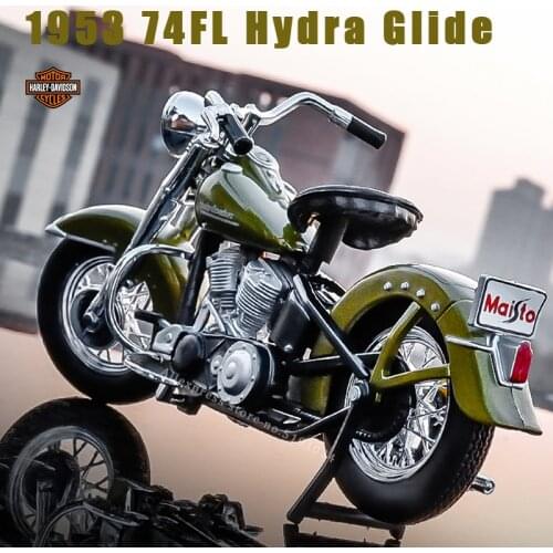 Maisto 1:18 Harley-Davidson 1953 74FL Hydra Glide simulation alloy motorcycle model toy car Collecting car model boys toys