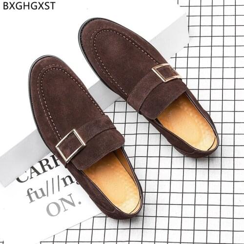 Brown Monk Strap Shoes for Men 2021 Black Business Shoes Men Fashion Mens Loafers Shoes Luxury Zapatos De Vestir De Los Hombres