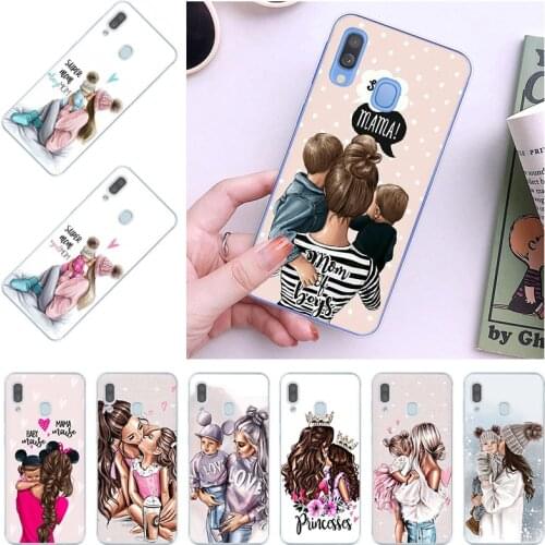 Super Mom Baby Girl Boy Soft Phone Case For Samsung A72 A52 A51 A71 A41 A31 A32 A42 A21 A11 A50 A70 A10 A20 A22 A40 A12 Cover