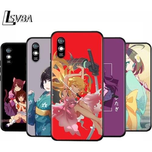 Anti-Fall Soft Black Cover Cartoon Monogatari Anime For Xiaomi Redmi 10X 5G 9C 9A 9 K20 8A 8 7A 7 S2 6A 6 Matte Phone Case