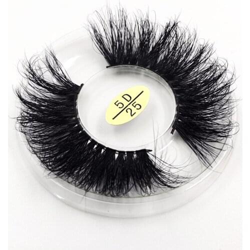 25mm Very Fluffy Long Mink Lashes Strip False Eyelashes Cross 5D 25 Natural Real Mink Long Lashes Eyelashes Extension Makeup