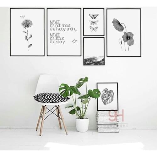 Nordic Style Canvas Art Print Painting Poster, Butterfly Wall Pictures for Home Decoration, Wall Decor BW006