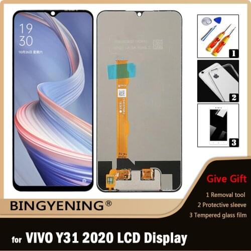 Original For 6.58 inch VIVO Y31 2020 V2036 LCD Display Screen Touch Digitizer Assembly With Frame Replace