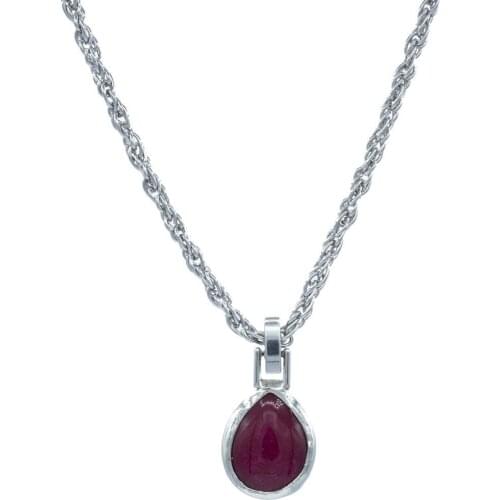 GULCE DERELI, BORDEAUX DROP NATURAL STONE NECKLACE, CHAIN NECKLACE, GIFT BOX, GOLD/SILVER PLATED