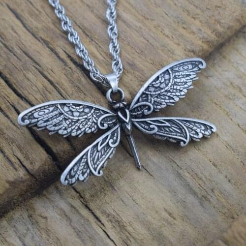 Zinc Alloy Dragonfly Necklace Casual Pendant Insect jewelry Women Gift
