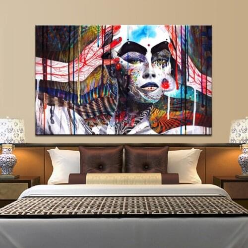 Abstract Art Poster and HD Print on Canvas Wall Art Painting Abstract Colorful Witch Decorative Pictures for Living Room Decor