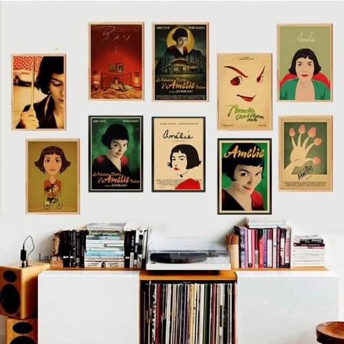 Classic Movie Amelie Poster Retro Wall Decorative Canvas Painting Print Figure Picture for Living Room Bedroom Decor No Frame