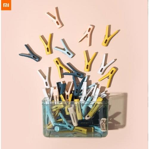 20pcs xiaomi Household clip clothes food stand-up clips hangers windproof fixed clothespins multifunctional plastic clips