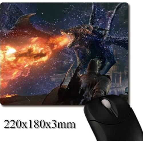 Battle against fire-breathing dragon Dark Souls CG printed Heavy weaving anti-slip rubber office mouse pads Coaster Party favor