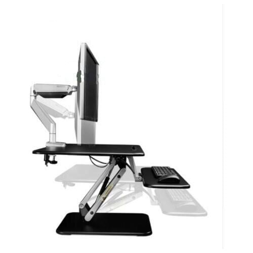 Loctek M3M Height Adjustable Sit Stand Desk Riser Foldable Laptop Desk Notebook/Monitor Holder Stand With Keyboard Tray