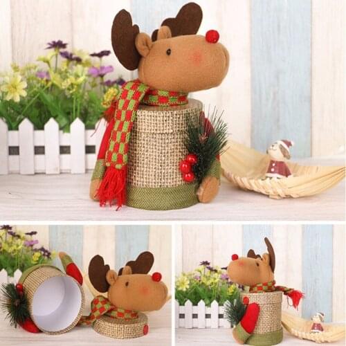 Creative Christmas Candy Cans Plastic Santa Claus Snowman Bottle Child Christmas Gift Candy Box Christmas Decoration