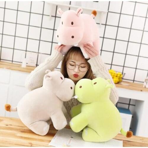 Kawaii Hippo Plush Doll Filled Soft Down Cotton Animal Pillow Cute Meng Hema Mr. Doll Toy Birthday Christmas Gift Child Child