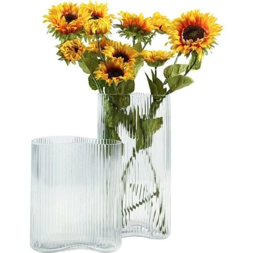 Nordic Geometric Glass Vase Decoration Creative Simple Transparent Living Room Flower Arrangement Desktop Home Decoration Access