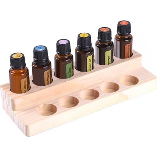 11 Compartments Essential Oil Display Rack Wooden Exquisite Stands Shelf For 15ml Essential Oil Finishing Rack