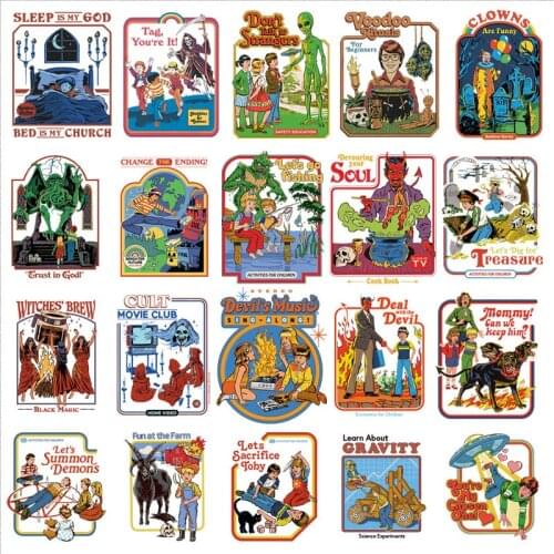 Stripes thermo Summon Demon Satan Fantasy World heat-sensitive patches stickers on clothes patches for jackets