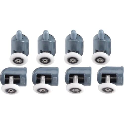 THGS 8Pc Shower Door Castors Rolls Shower Door Rollers Sliding Door Roller Guide Shower Spare Parts Glass Door Pulleys Wheels
