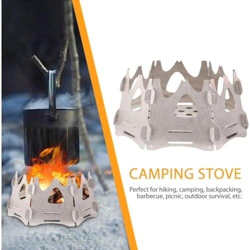 Camping Stove Stainless Steel Backpacking Stove Potable Wood Burning Stoves For Outdoor Picnic BBQ Camp Hiking