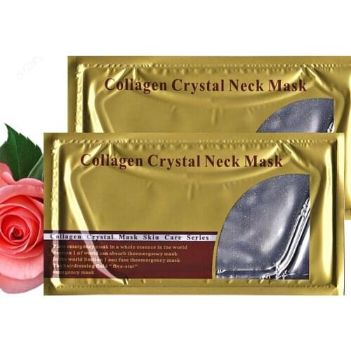 5pcs/lot Gold Powder Collagen Neck Mask Collagen Gold Powder Gel Neck Mask Gold Foil Crystal Neck Mask