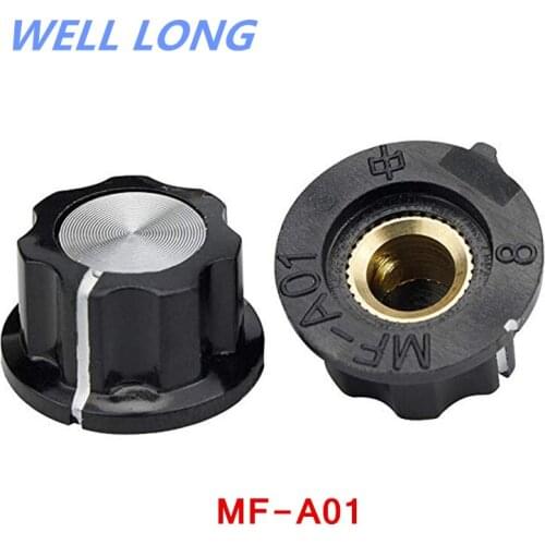 10 Pcs MF-A01Potentiometer Knob Cap Inner 6mm Rotary Switch Bakelite WH118 WX050