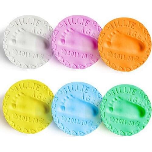 100pcs Baby Hand&Foot print Imprint Kit Casting Baby Air Drying Soft Clay Parent-child Hand Ink Pad Fingerprint Memory Funny