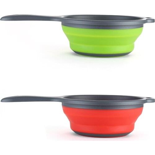 1400ML Creative Folding Kichen Water Scoop TPR Long Handle Collapsible Water Ladle Bathing Spoon, Portable Outdoor Water Scoops