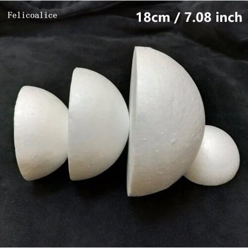4pcs White Modelling Half Polystyrene Styrofoam Foam Ball Spheres For New DIY Crafts Supplies 18cm 7.08 inch