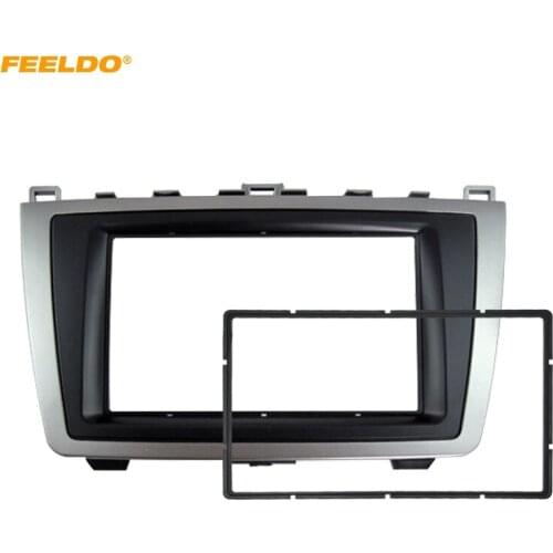 FEELDO Car 2DIN Audio Radio Fascia For Mazda 6 2009-2013 Stereo Plate Panel Frame Installation Dash Mount Trim Kit #MX5005