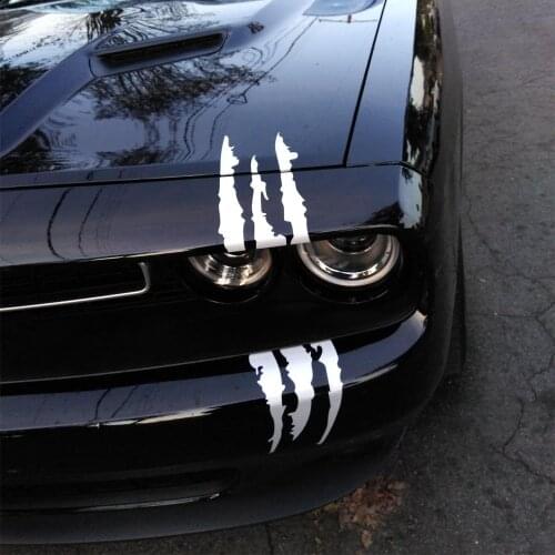 HungMieh Car Sticker 3D 40*12cm Monster Sticker Scratch Stripe Claw Marks Auto Stickers On Car Styling Black Silver Red