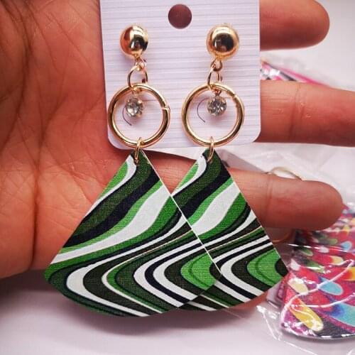 Free shipping!!Newest Shinny crystal Dangle Wooden Earrings