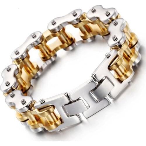 18/22mm Top Design Punk Mens Women Gothic 316L Stainless Steel Bike Bracelets Motorcycle Biker Chain Bracelet Bicycle Jewelry