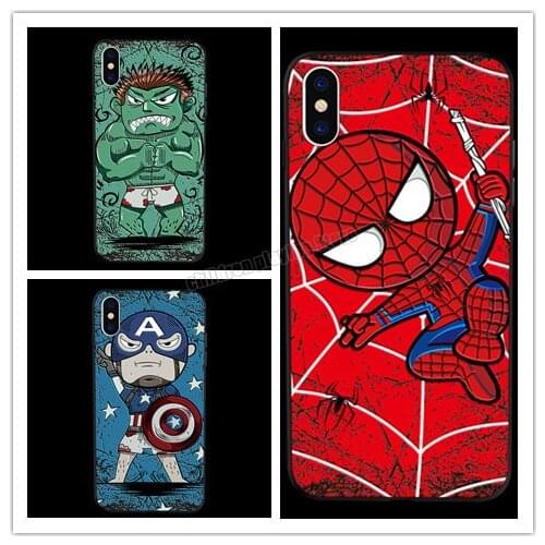 Marvel Spiderman Mobile Phone Case for Iphone 12 11pro Max 12mini X Xr Xs Max 7/8plus Anti-drop Cartoon Mobile Phone Back Cover