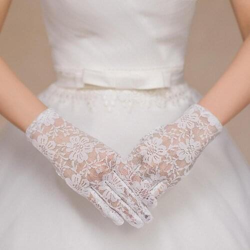 New Arrival High Quality Black Wedding Gloves Classic Lace Bridal Gloves Fingers Evening Bridal Formal Gloves For Wedding
