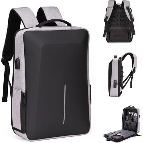 Crossten Anti Theft lock Backpack Business Laptop Bag Waterproof USB Charging 15.6 inch Daypack Mochila EVA Impact protection