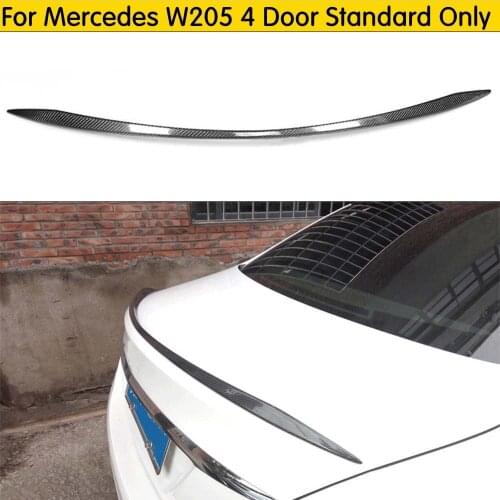 For Mercedes W205 Carbon Fiber Rear Trunk Spoiler Wings 4-Door Sedan C180 C200 C250 C260 2015 2016 2017 - UP