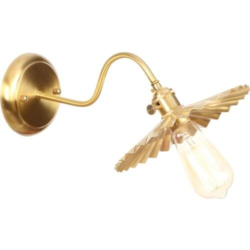 Retro Copper Wall Sconce Edison Industrial Vintage LED Wall Lamp With Switch Bedside Wall Light Fixtures Lighting Lampara Pared