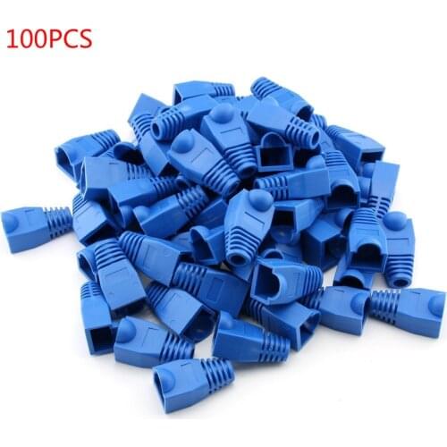 100Pcs RJ45 Connector Modular Network Plug End Cap Boot Guard Head Plug Cable Protection Mini Protective Cover
