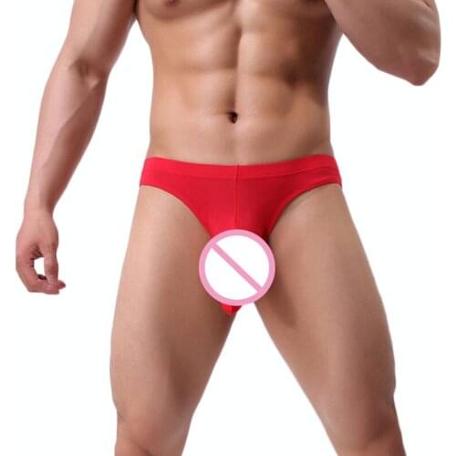 Sexy Mens Underwear Briefs Breathable Ice Silk Elephant Trunk Mens Bikini Slips Panties Shorts Underpants Cueca Gay Underwear