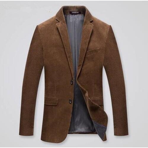 Male corduroy suits outerwear spring autumn casual suit men slim fit blazer mens blazer jacket