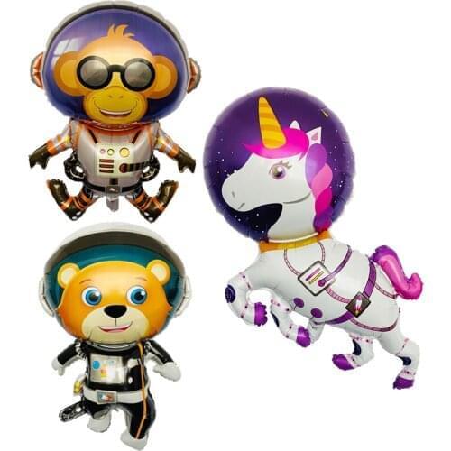 New 1PC space animal balloon bear monkey unicorn foil balloon birthday party decorations kids toys baby shower globos