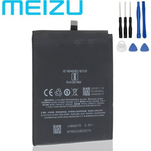 MEIZU New Original BT65 BT65M Li-ion Battery ForMEIZU MX6 3060mah Mobile Phone replacement Battery with Repair Tools