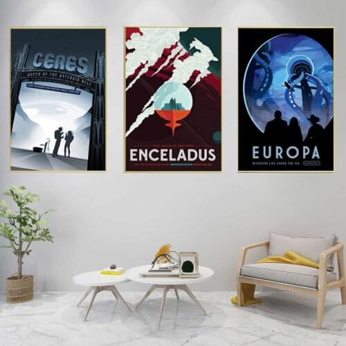 Poster Future Outer Space Vision Series Travel And Printmaking Solar System Planetary Wall Art Canvas Painting Home Decoration