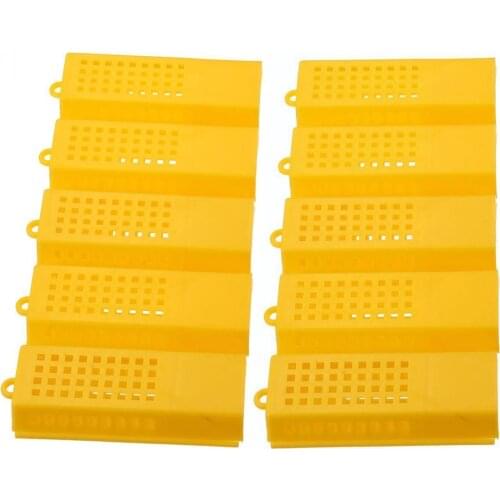 10pcs/set Plastic Bee Cages Beekeeping Transport Cages Hole Bee Prisoners Transport Bee Queen Isolation Beekeeping Tools